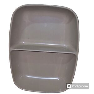 Melmac Vntg Brown Divided 10" Rectangle Serving Dish Made USA Retro Dinnerware